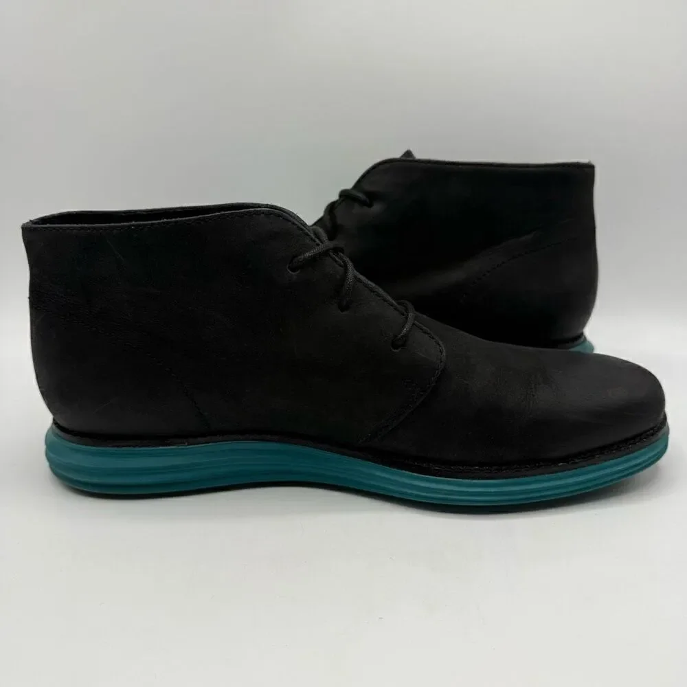 Cole Haan Lunargrand Chukka Boots Black Suede Booties - Men’s US 11